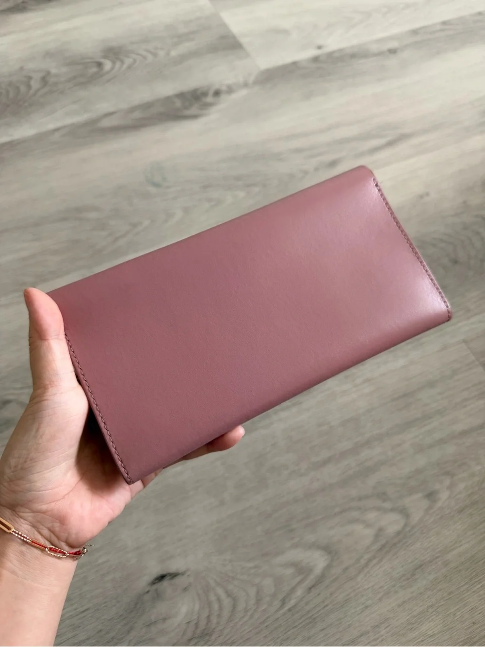 kate spade rose pink leather flap clutch with gold logo plaque